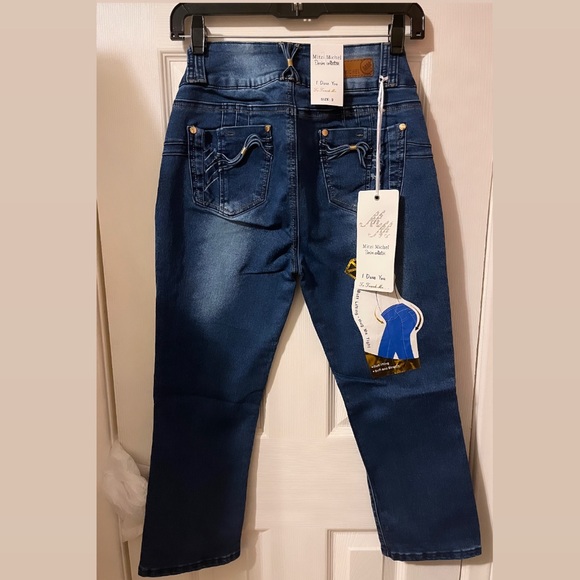 Mitzi Michel Women's Size 9 Shaping High Waisted Butt Lifting Jeans Dark Blue - Picture 2 of 5